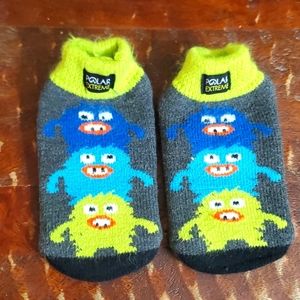 Fluffy socks with three‎ monsters.